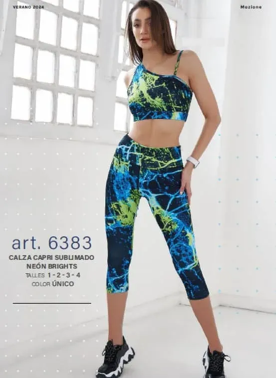 CALZA CAPRI SUBLIMADO NEÓN BRIGHTS Shedyl Mozione Ropa Deportiva