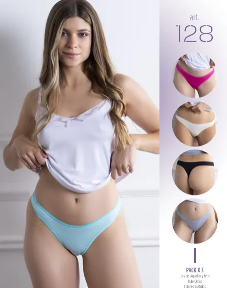 FOXY 128 PACK X3 COLALESS ALGODON Y LYCRA