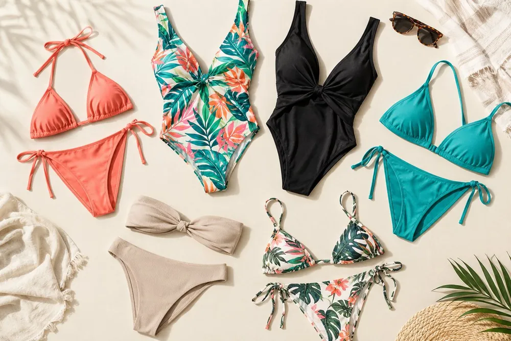 Mallas y bikinis de distintos colores y estampados para revender en la temporada de verano